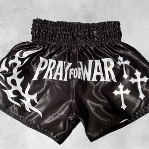 Source Unknown Black and White Graphic Athletic Shorts